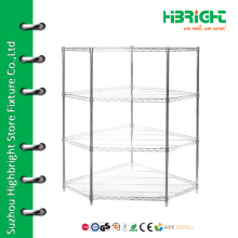 Cheap corner shelf store chrome display shelf